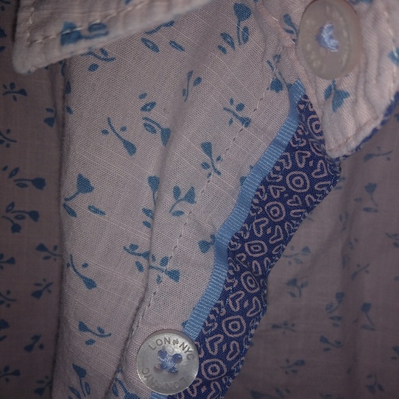 LON NYC L Mens Cotton Button Down Floral Shirt - Picture 4 of 5